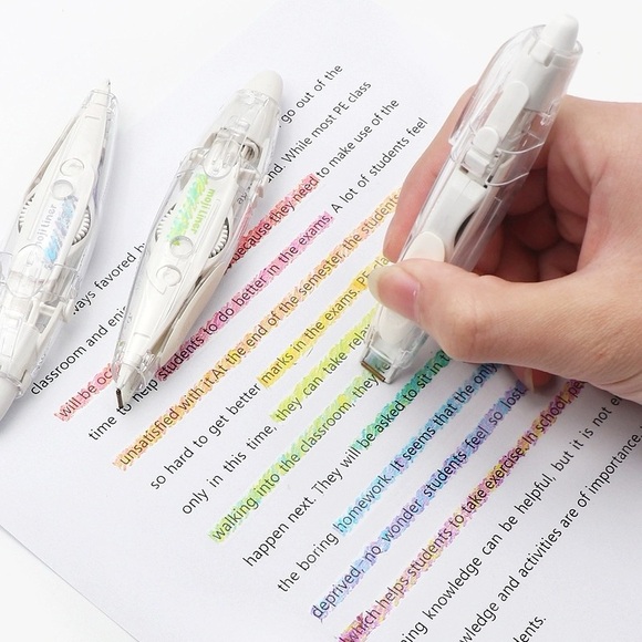 Japanese PLUS Moji Liner Decorative Highlighter Tape, 5 tapes - Picture 3 of 8